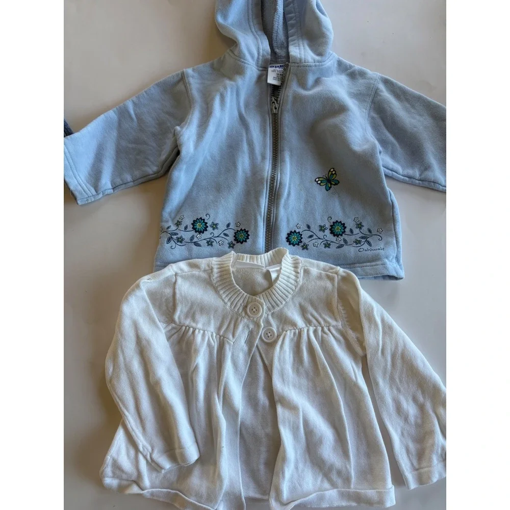 Vintage Baby Girl OshKosh B'gosh Denim Overalls Bubble Romper Bundle Lot 18M 7PC